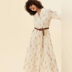 Per Una Pure Cotton Floral Midaxi Shirt Dress sz 16 R